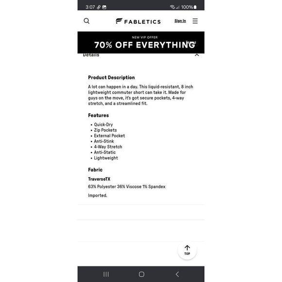 New Large Fabletics Race Blue The Only Shorts Quick Dry Stretch Casual Athletic - Picture 10 of 13